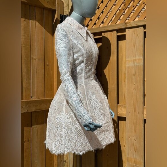 🆕 BRONX & BANCO 🧿 NWOT Adelaide White Lace Bridal Mini Dress, Sz S US 4 - Picture 9 of 16